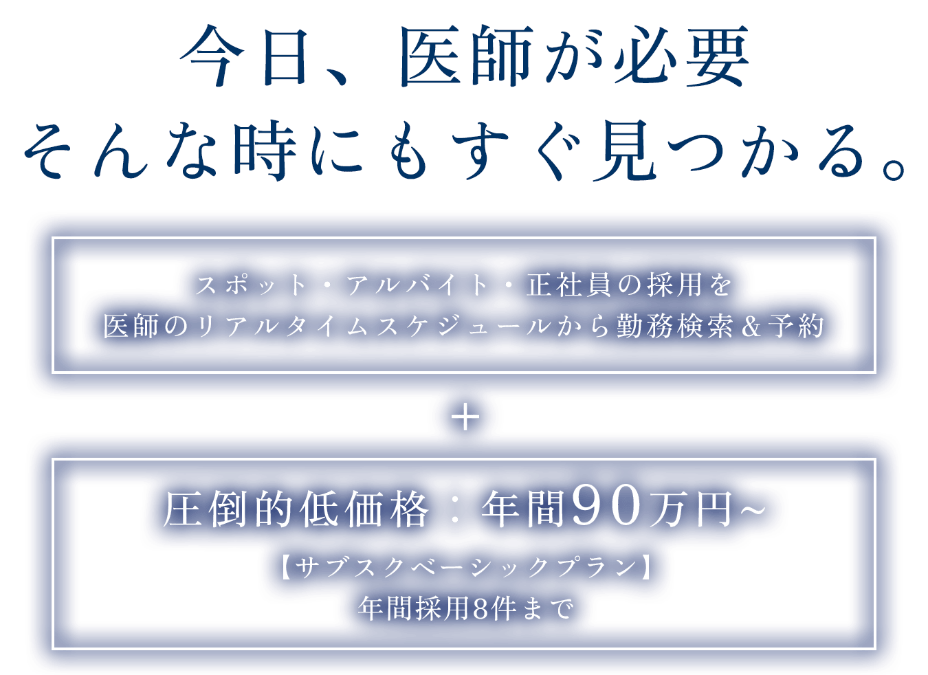 今日、医師が必要。そんな時にもすぐ見つかる。